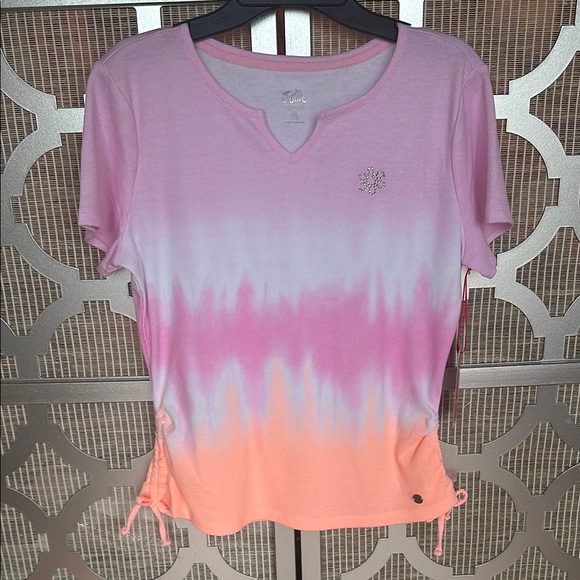 NWT Justice Pink and Orange kids Short Sleeve Tee - Picture 1 of 8